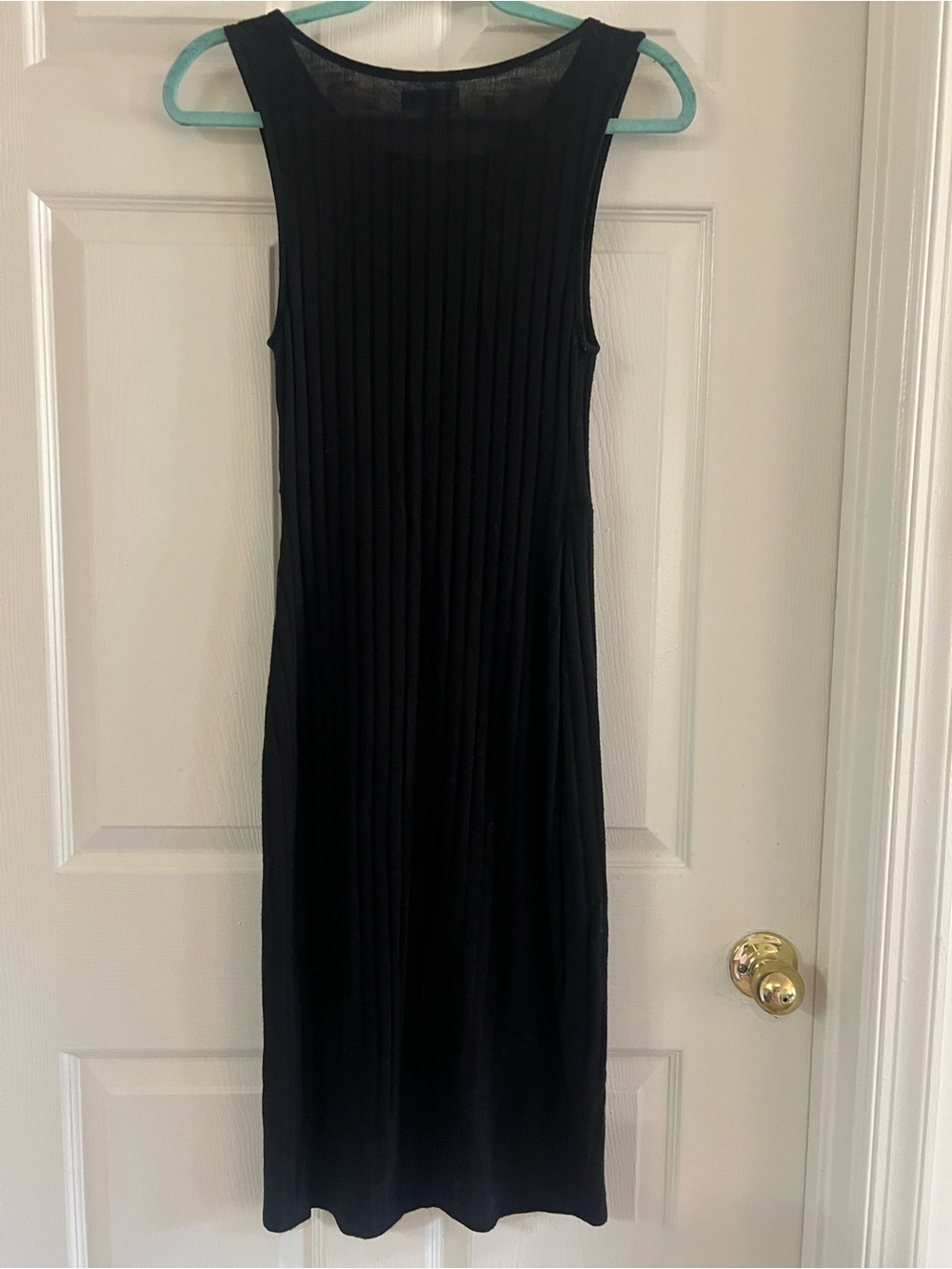 BP. Black Ribbed Sleeveless Midi Dress | Tulip Hem | Size Small - Picture 7 of 10
